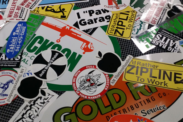 screen-printing-stickers Screen printed stickers - Boneida Print